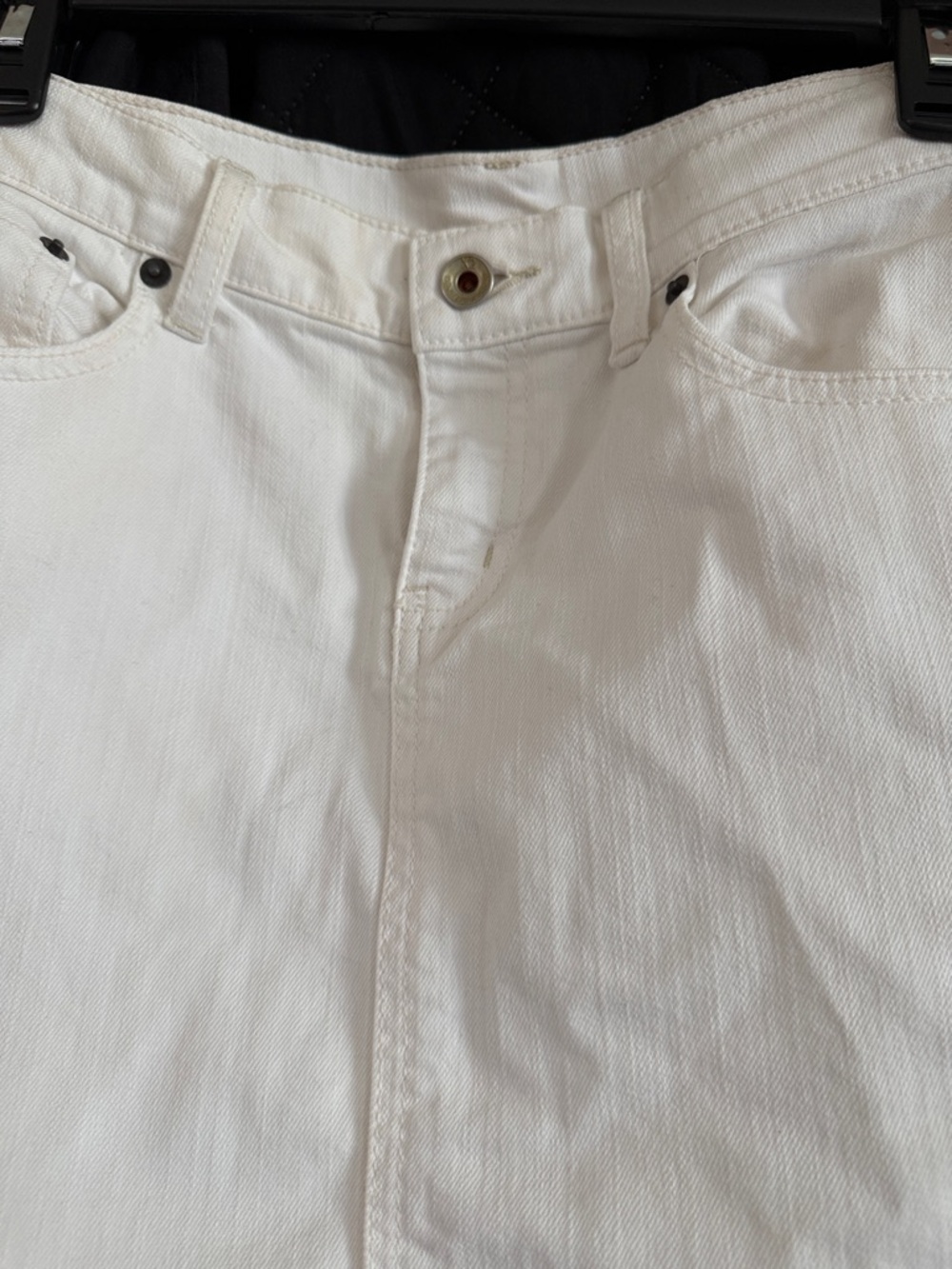Y2K X2 Denim Laboratory White Mini Skirt Back Slit 5-Pocket Size 6 - Picture 2 of 7